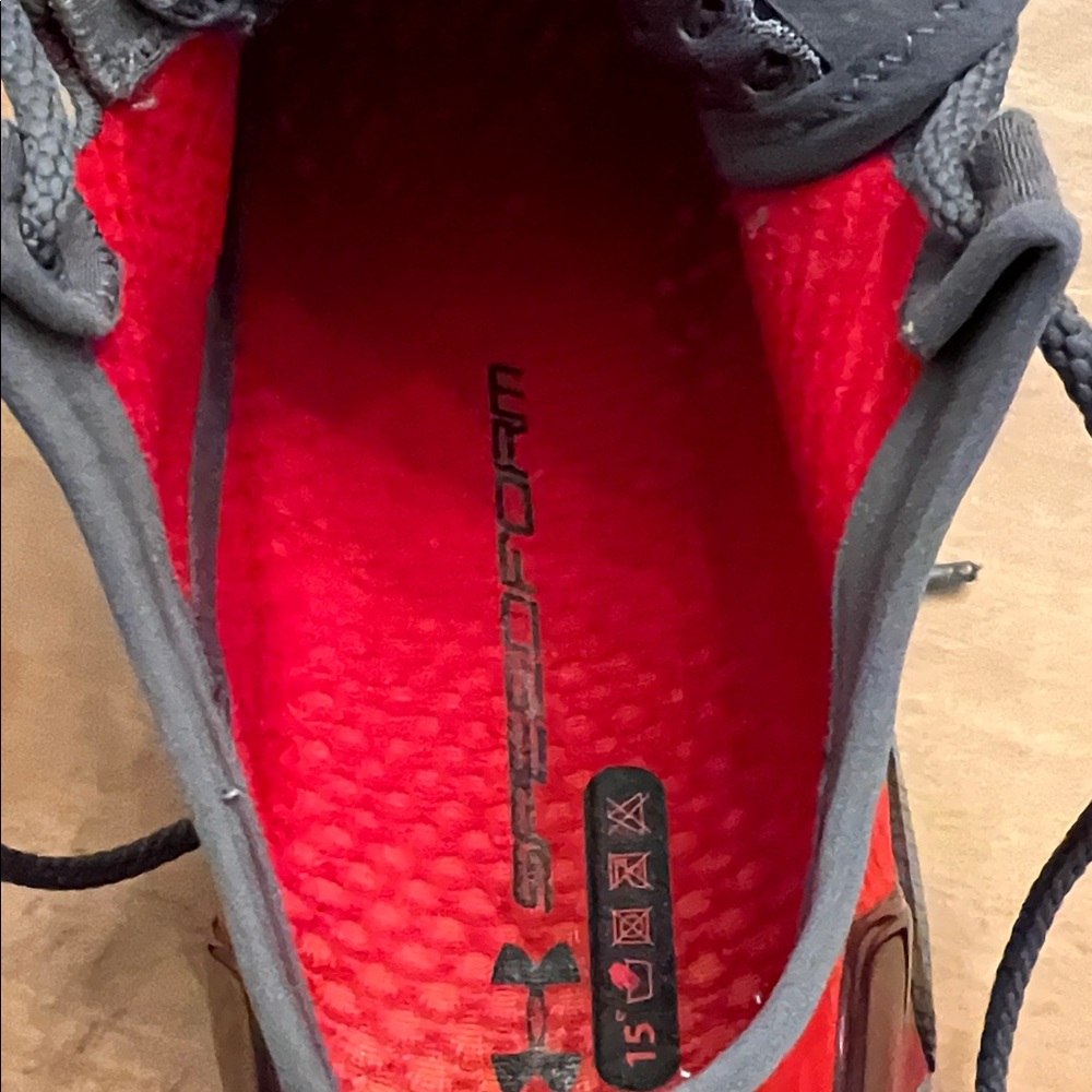 Under Armour Men's Gray and Red Athletic Shoes - Picture 2 of 5